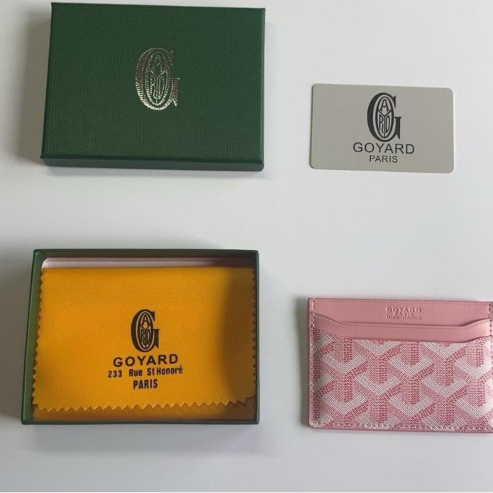 Goyard Pink and White Card Holder